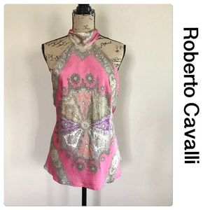Roberto Cavalli silk halter {C35}